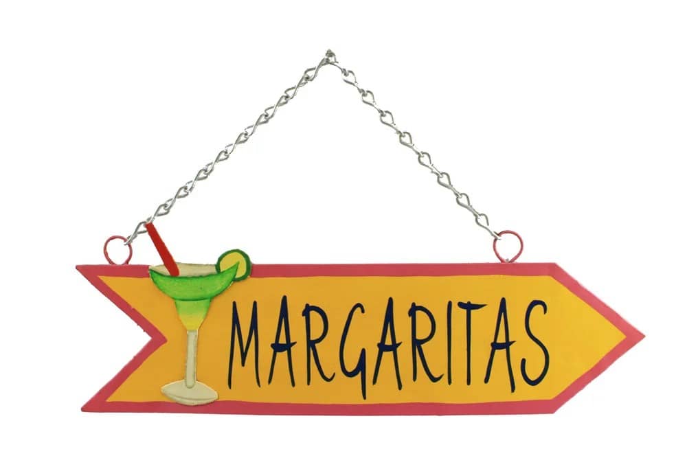 18" Margaritas Arrow Metal Wall Sign