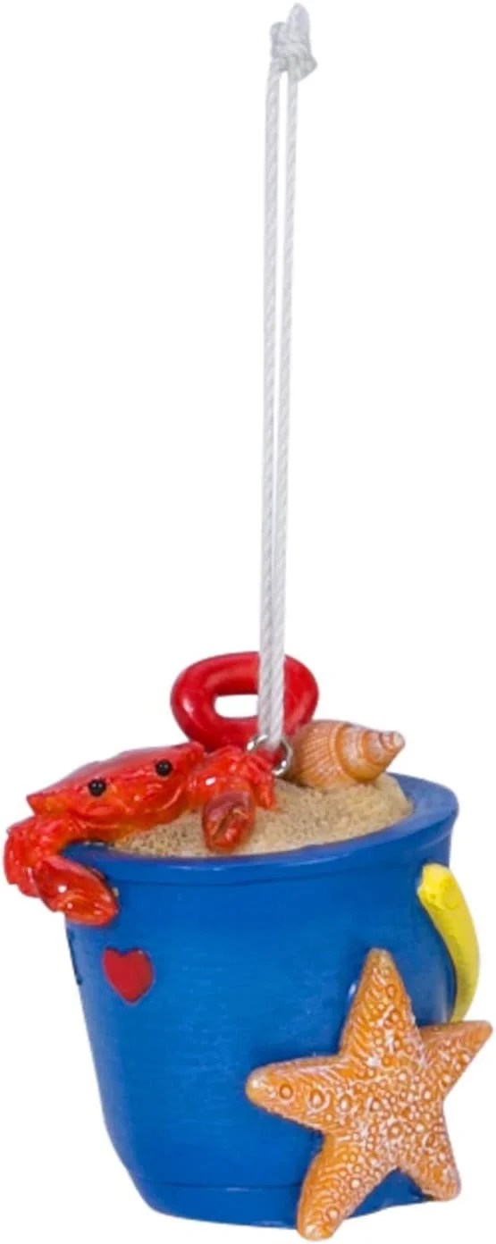 Blue bucket w/ Crab & Starfish Ornament