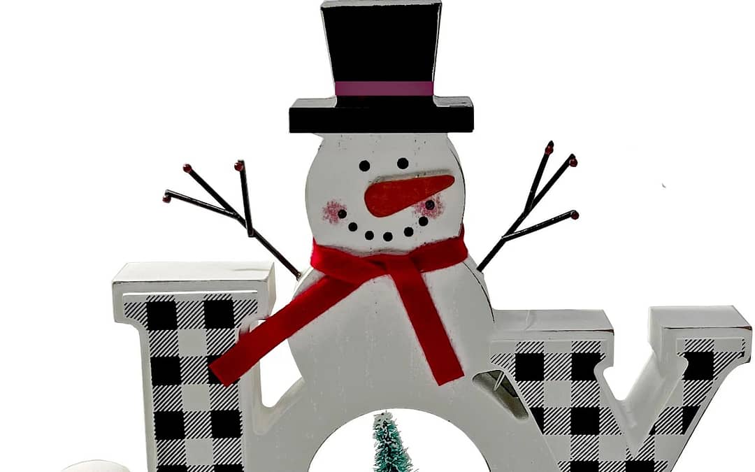 Fancy That Joy Snowman Standing Table Block Christmas Decor