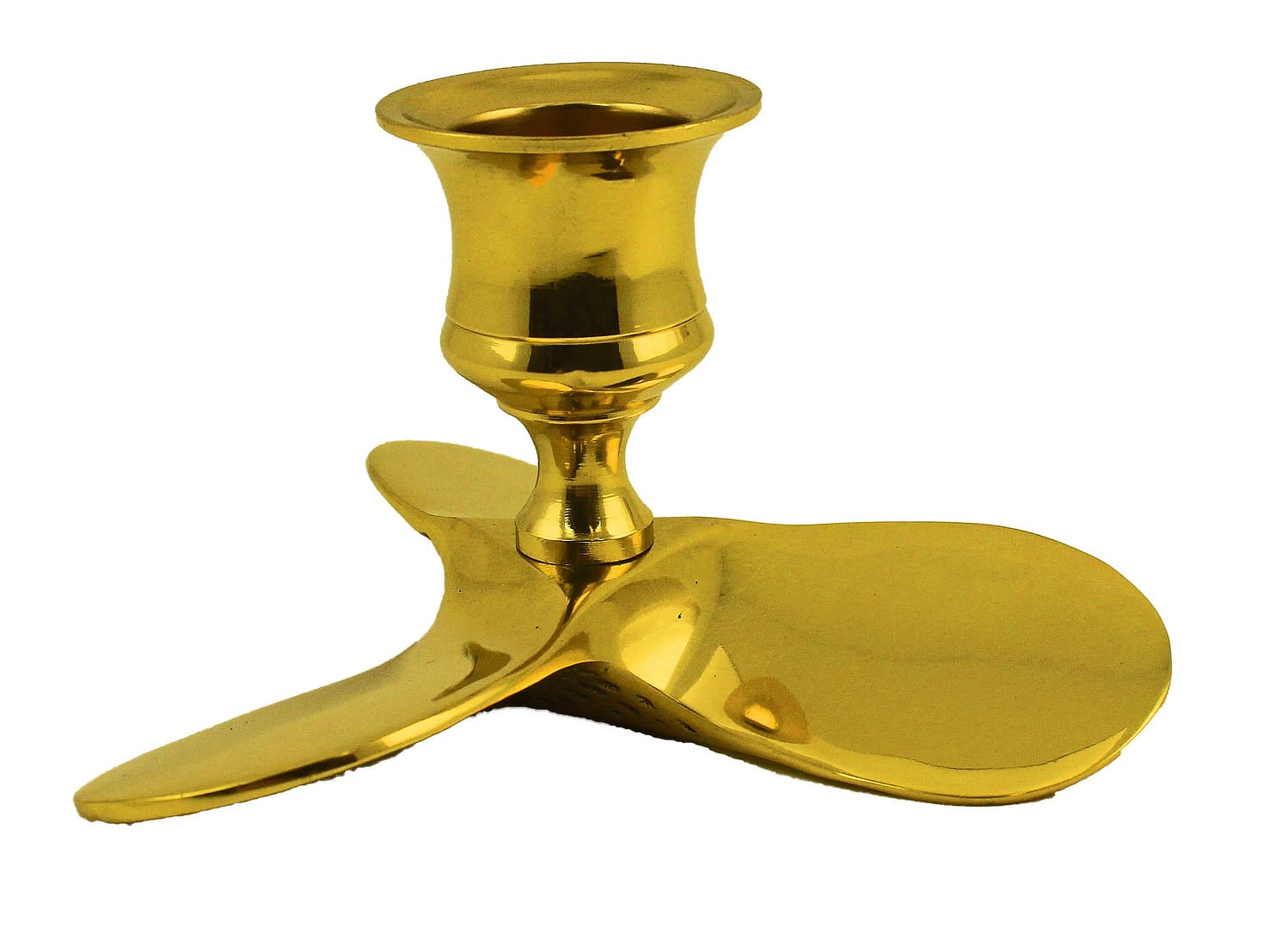 Boat Propeller Candle Holder Solid Brass 4.5"h