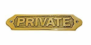 Private Plaque Solid Brass 6" Wall Decor