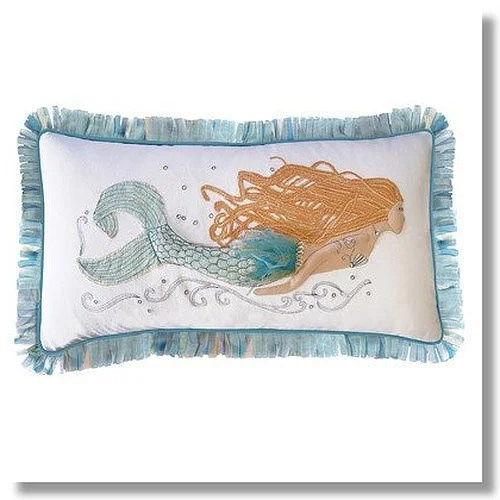 26"L Mermaid Applique Pillow