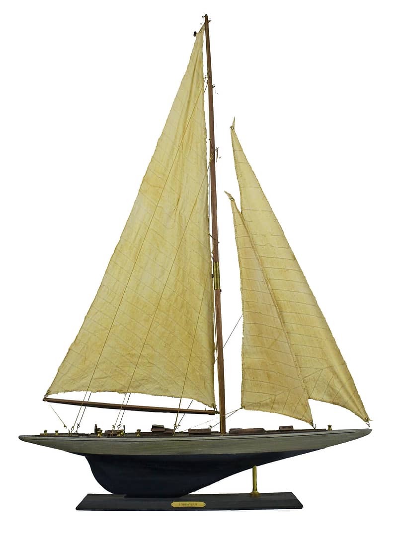 36"H Endeavour Wooden Sailboat Model Display Piece